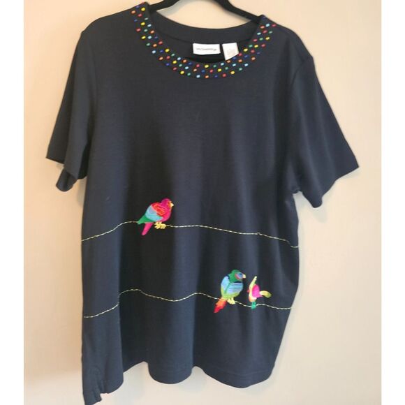Breckenridge Grandma Core, embellished parrot, XL, Beaded shirt - Picture 1 of 8